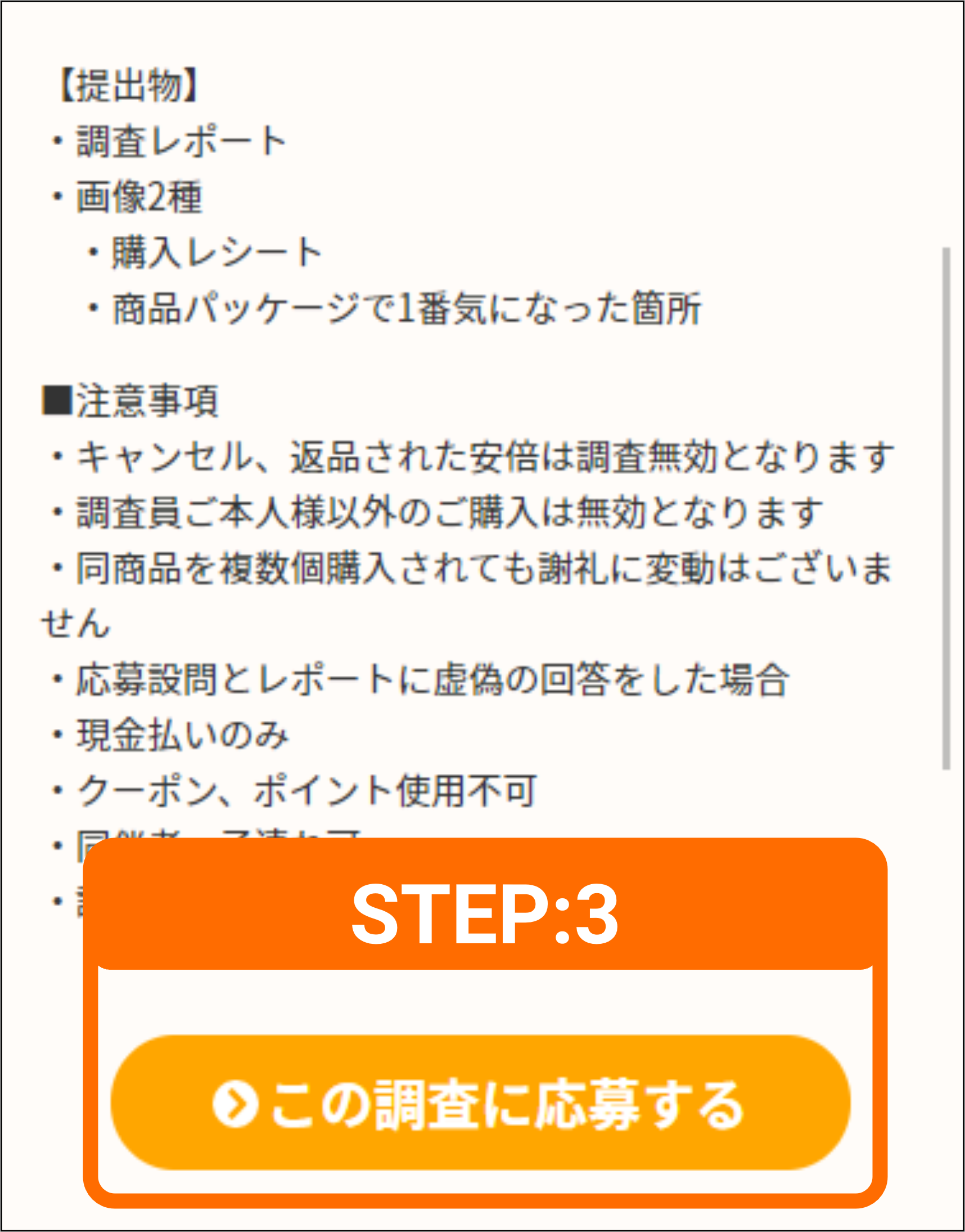 ショッパーズアイ 覆面調査案件詳細画面 スクリーンショット